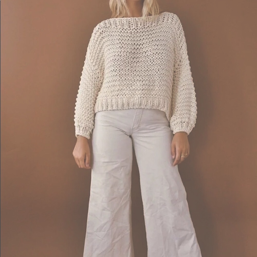 NWT Hendrik Lou Bateau Crop Sweater Organic Cotton